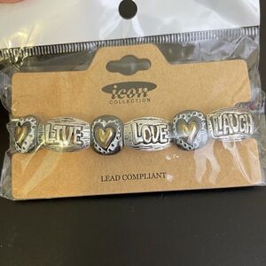 Icon collection live laugh love heart bracelet